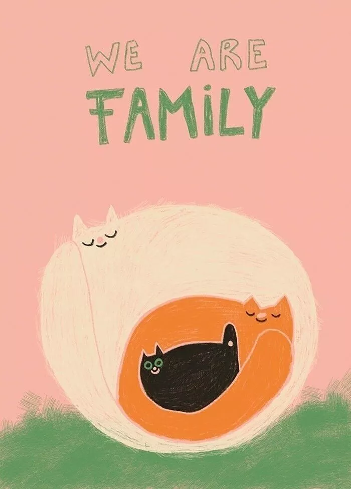 Carte postale We are family Slinga Illustration