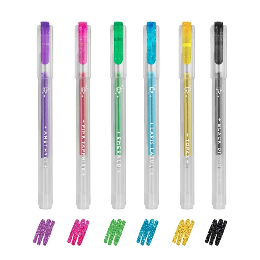 6 Stylos à Encre Gel pailleté Legami