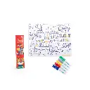 Set de table en silicone à colorier + 5 feutres effaçables sur silicone Les Popipop