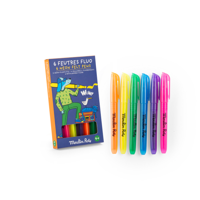 8 feutres tampons 2 en 1 Les Loufoques Moulin Roty   
