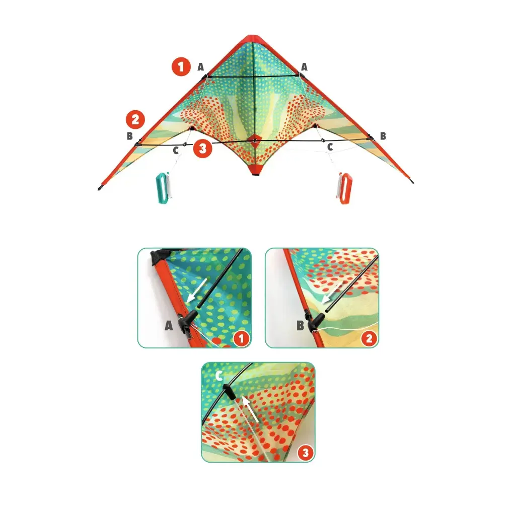 Cerf-volant acrobatique Red Dots Djeco