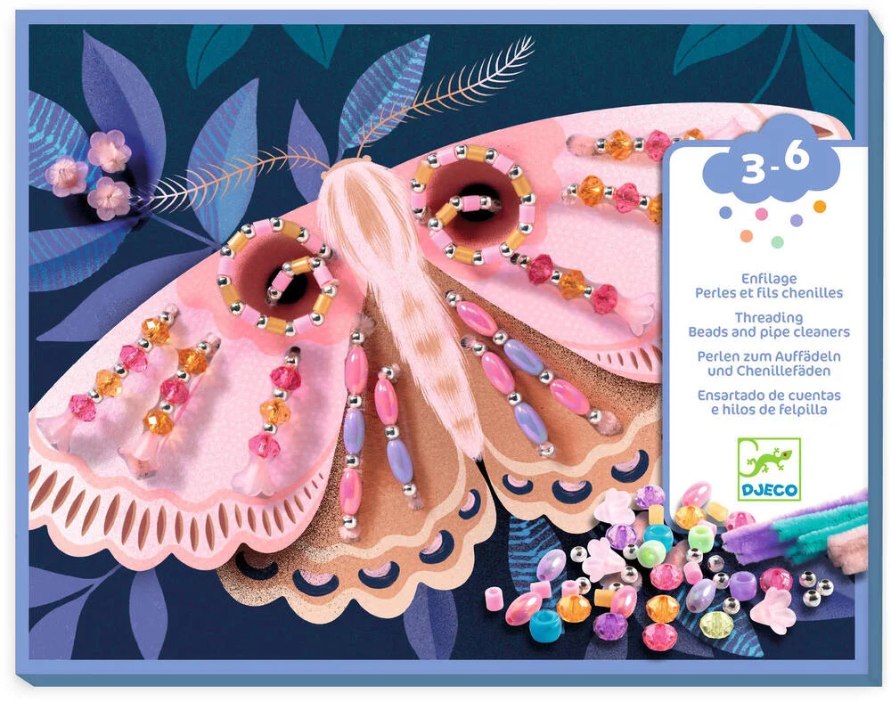 Enfilage Perles et fils chenilles Illuminer la nuit Djeco