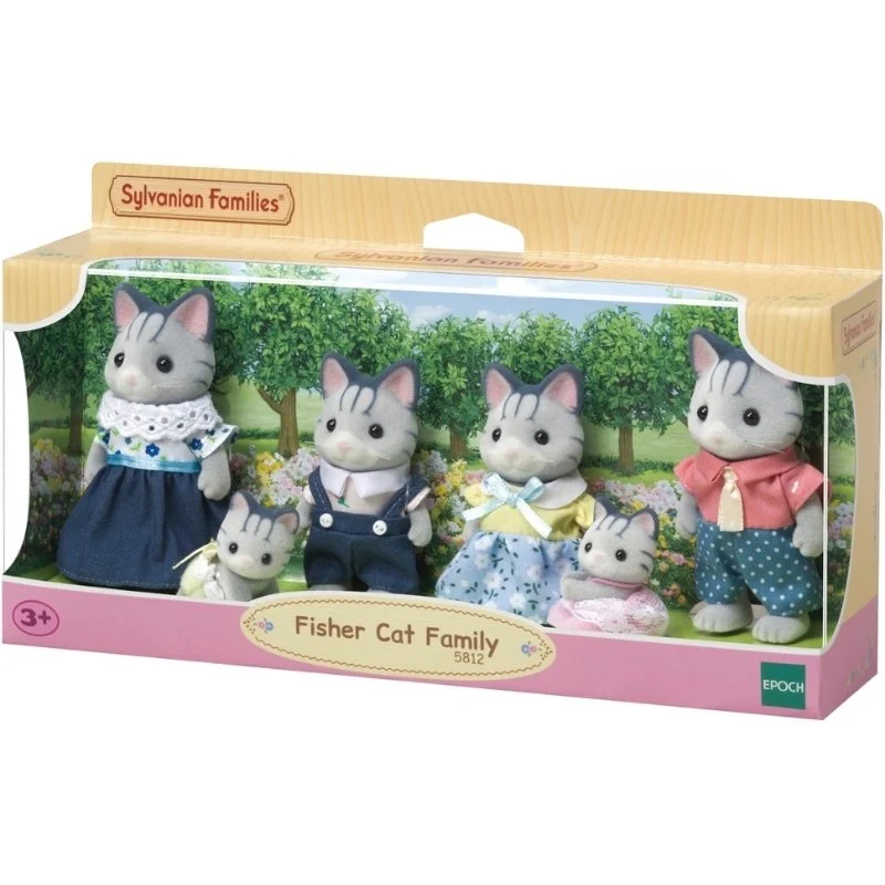 La Famille Chat Pêcheur Sylvanian 