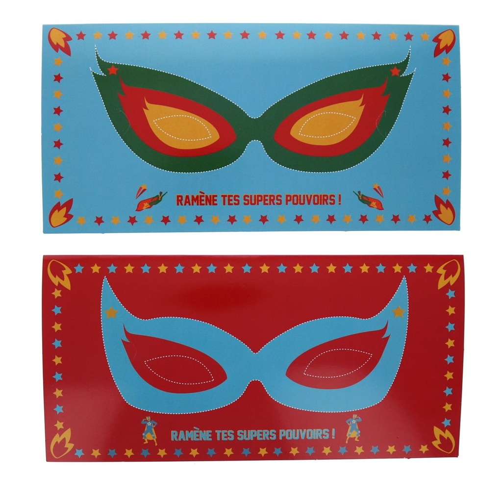 Lot de 6 cartes d'invitation Super-héros 