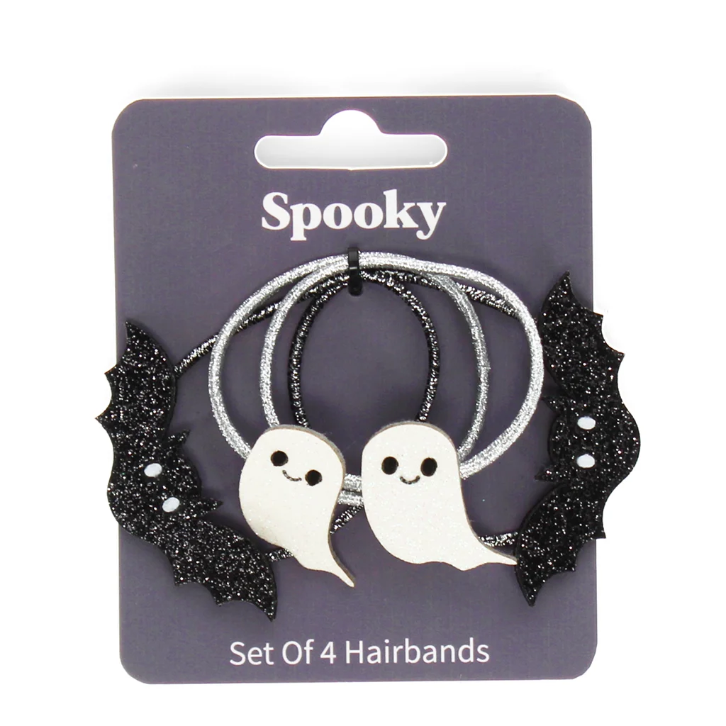Glitter hair bands (set of 4) Spooky