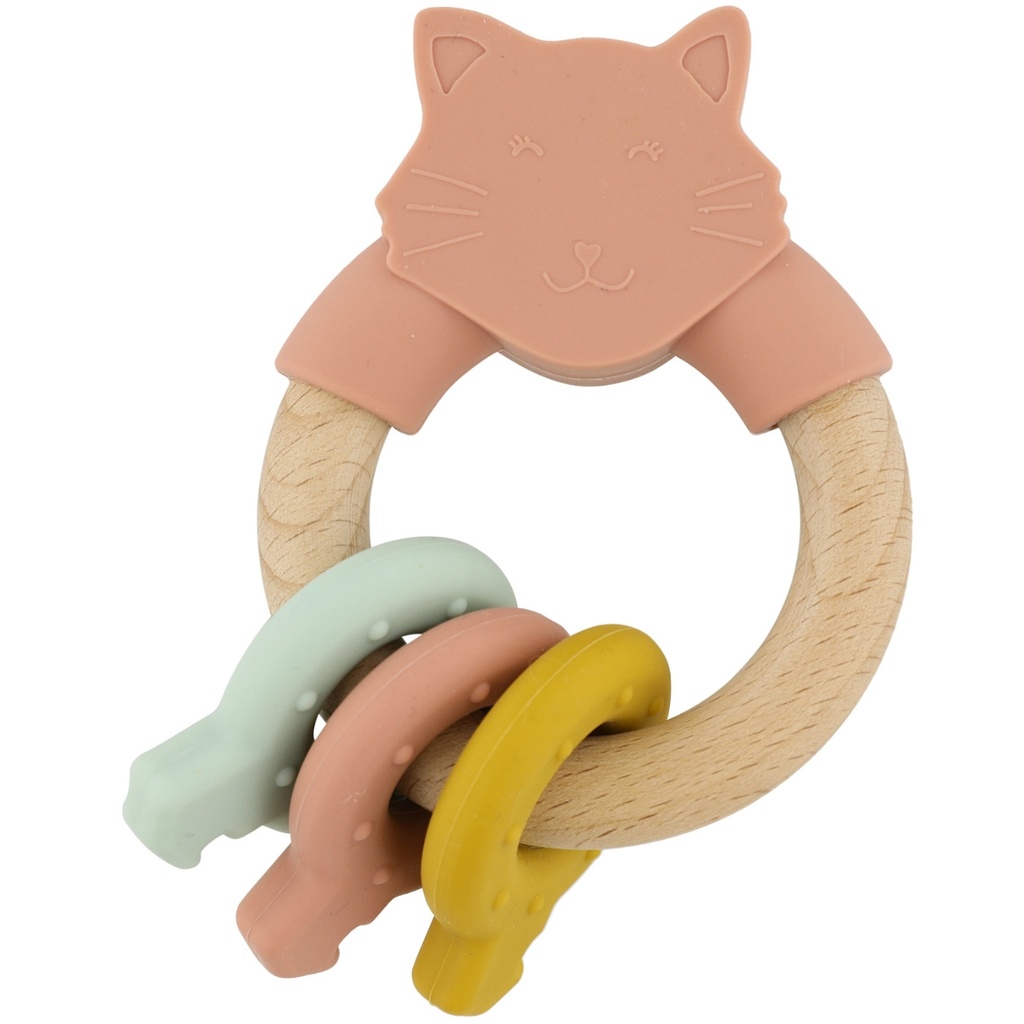 Anneau d'activité en Silicone et en Bois Mrs. Cat Trixie 