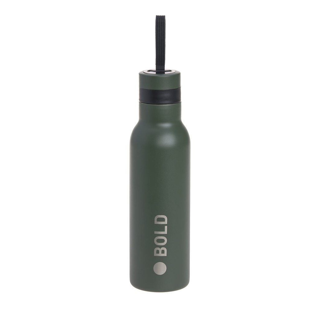 [LA-7981] Gourde à double parois acier inoxydable Bold vert olive