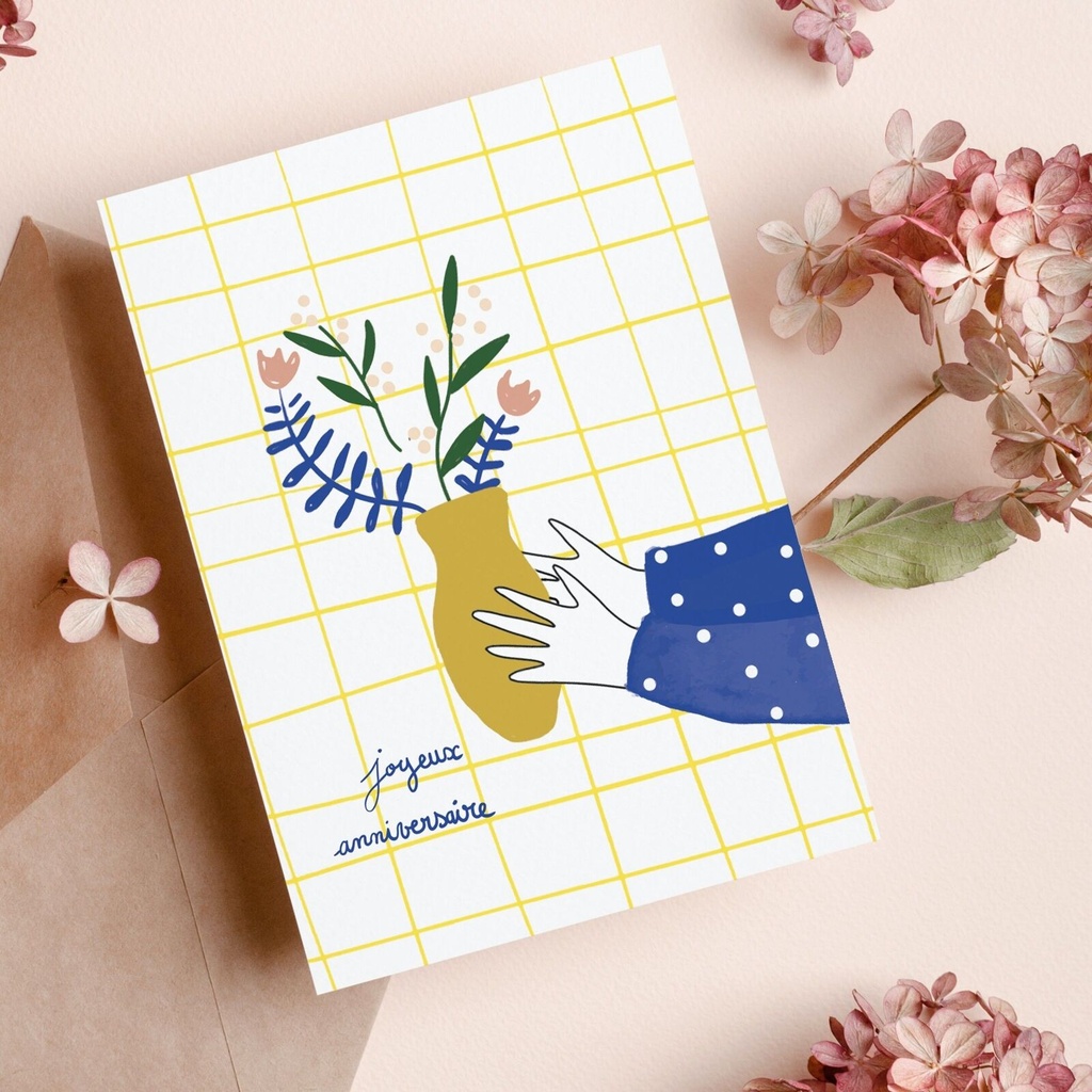 Carte Double Anniversaire fleuri My Lovely Thing