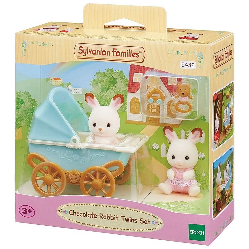 Les Jumeaux Lapin Chocolat Poussette Sylvanian Families 