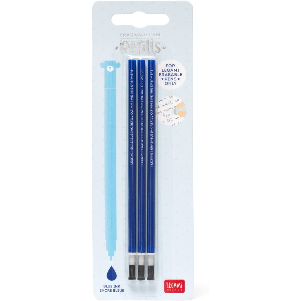 Set de 3 recharges pour stylo à encre gel effaçable Blue Legami 
