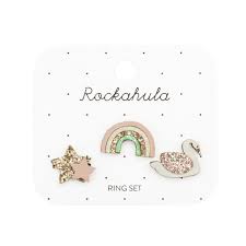 Enchanted Rainbow And Swan Ring Set Rockahula
