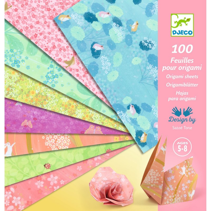 100 Feuilles pour Origami Haru Djeco