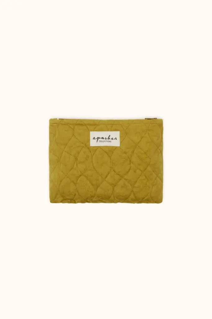 [AP-7460] Mini Pochette Mana Damassé Golden Lime Apaches Collections