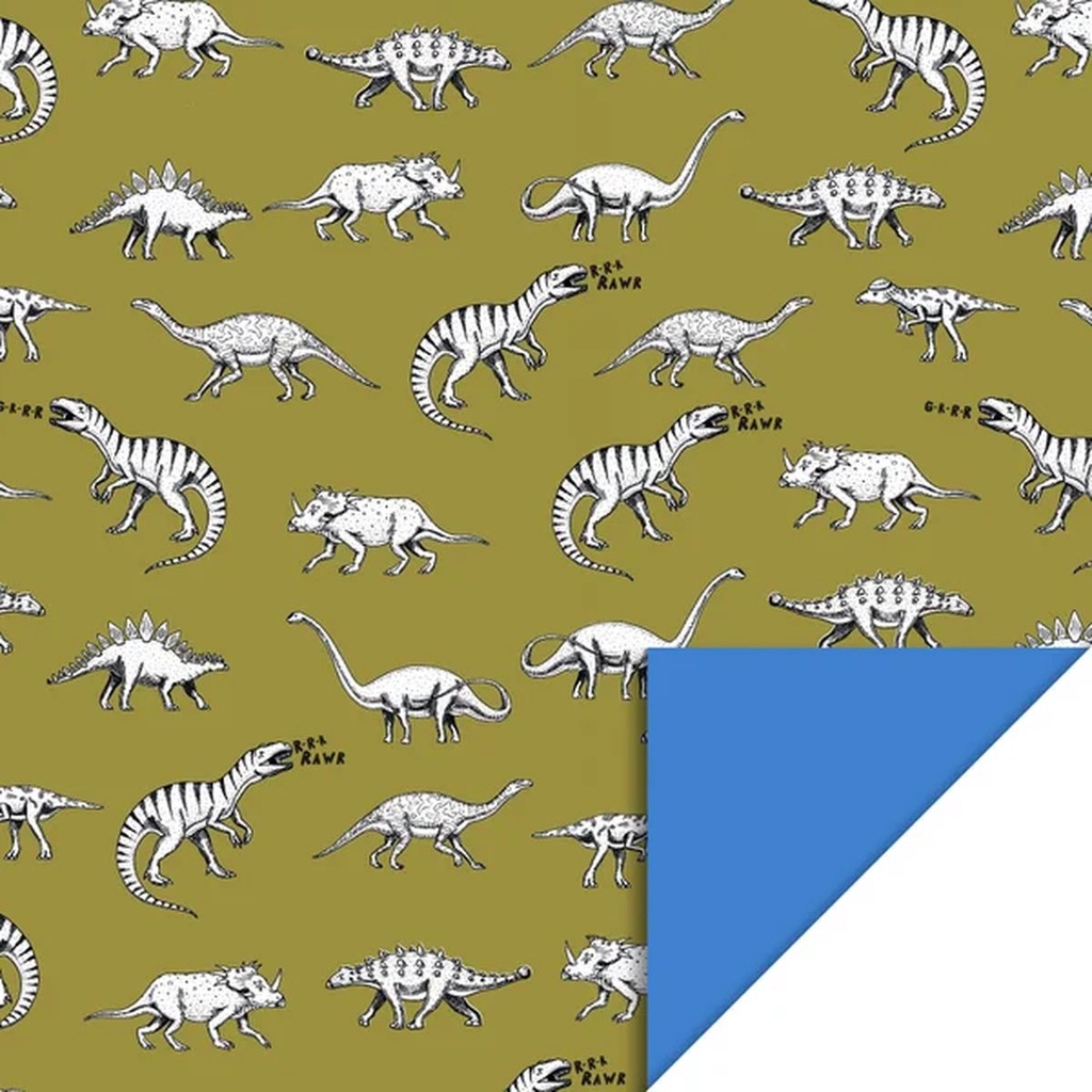 Emballage cadeau Dino Olive - Blue