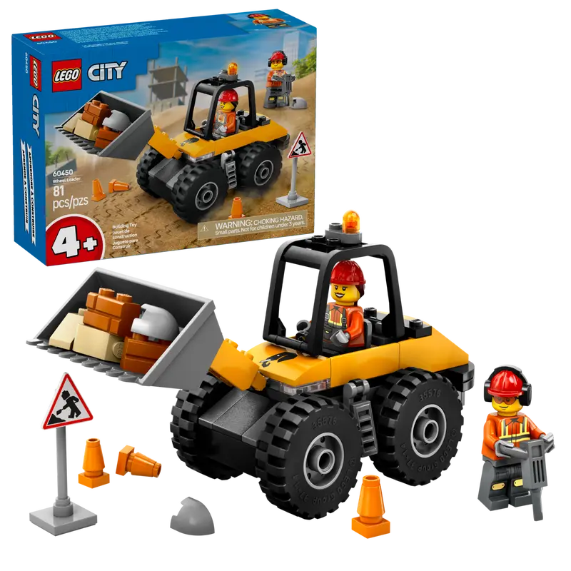 Chargeuse de chantier jaune Lego City