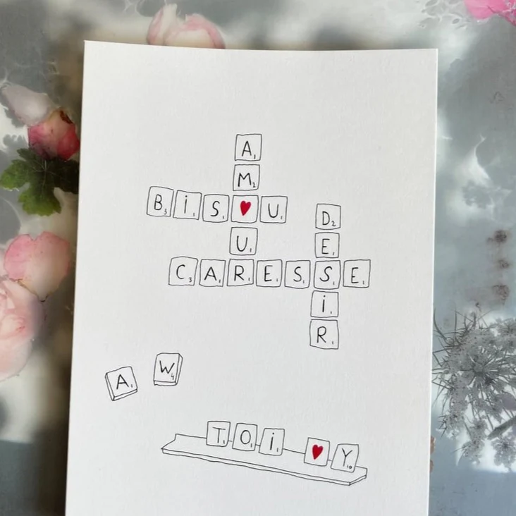 Carte Papillonnage Mots croisés