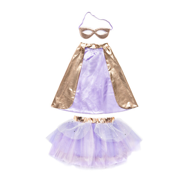 Super-duper Tutu/Cape/Mask, Metallic Rose Gold/Lilac 4-6 ans 