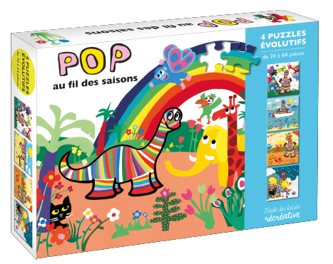 4 Puzzles Evolutifs de 24 à 64 pcs Pop au fil des saisons
