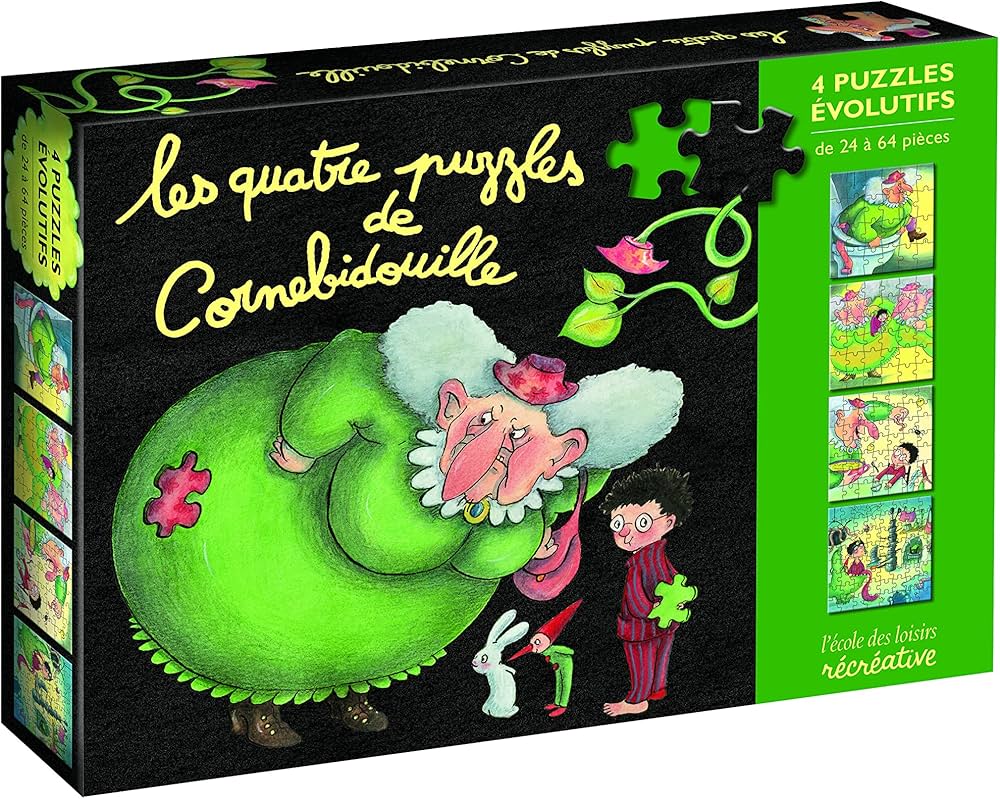 4 Puzzles Evolutifs de Cornebidouille de 24 à 64 pcs 