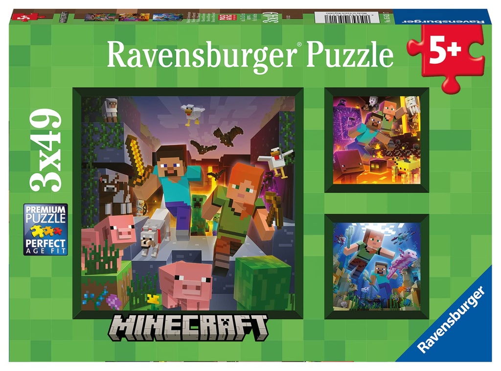 3 Puzzles Minecraft 49 pcs Ravensburger