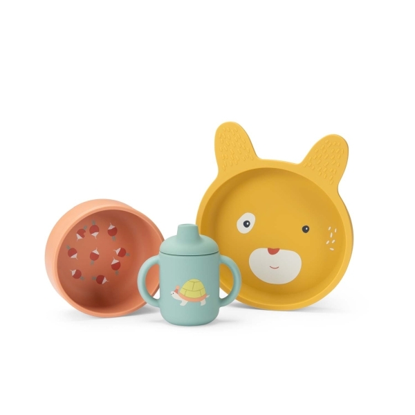 [MO-2316] Set vaisselle silicone Trois petits lapins 