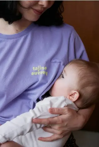 T-shirt d'allaitement La P'allaite Vintage Mauve Taille S Tajinebanane