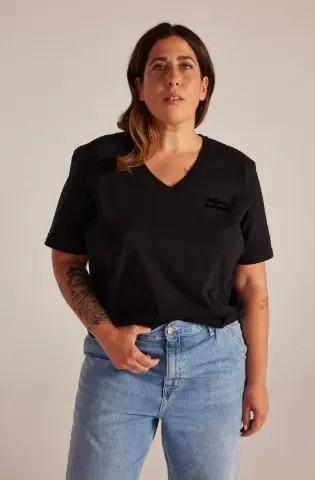 T-shirt d'allaitement Col en V La P'allaite Noir Taille M Tajinebanane