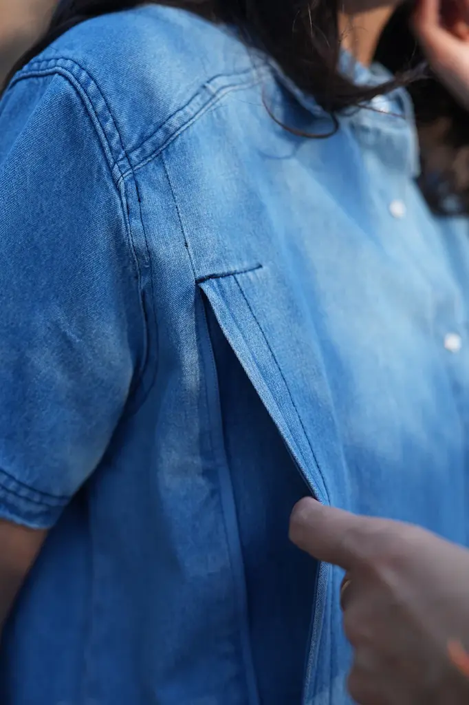 Robe-Chemise d'allaitement en jeans Mom'Made Taille S Tajinebanane