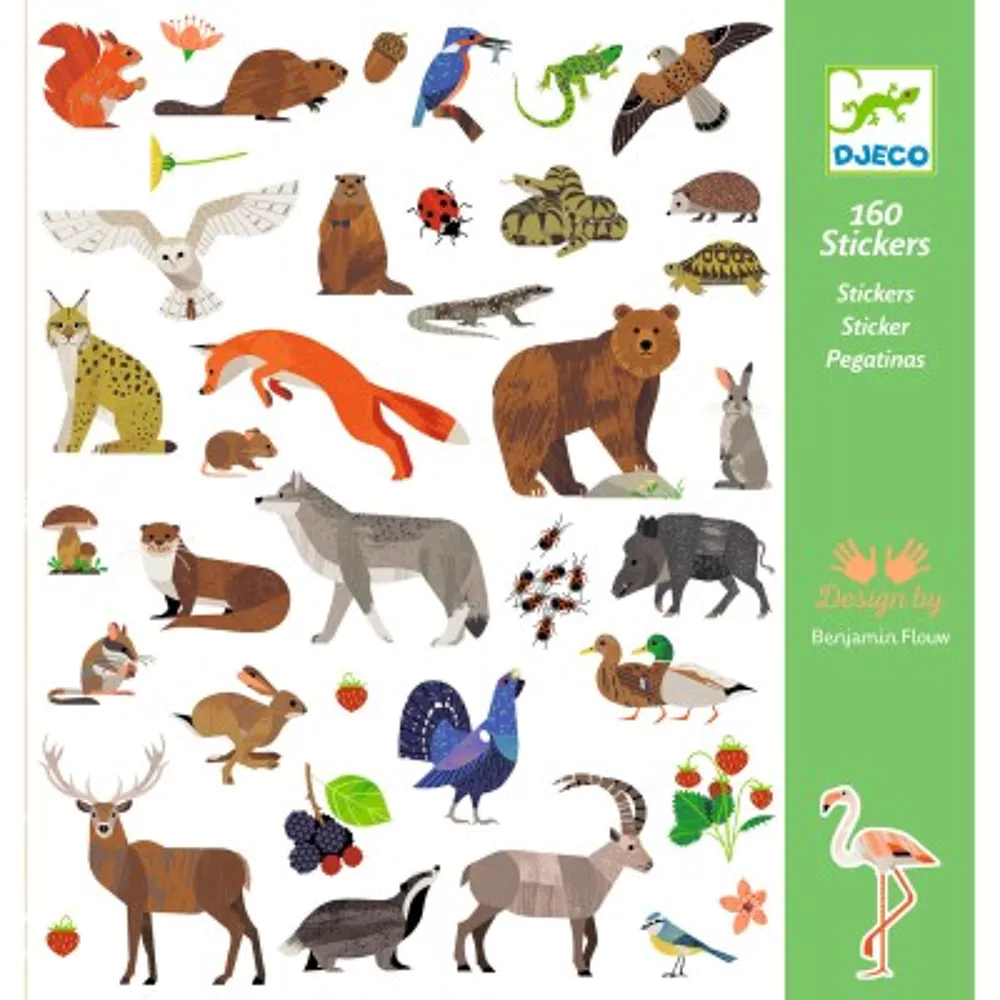 160 stickers de la faune