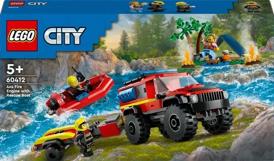 Camion de pompiers 4x4 avec bateau de sauvetage Lego City