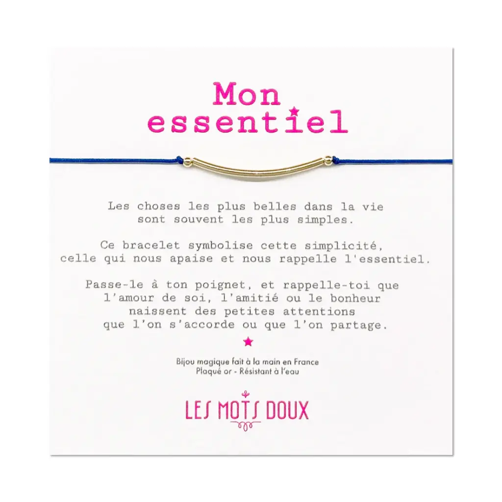 Bracelet Mon essentiel cordon Cobalt Les Mots Doux