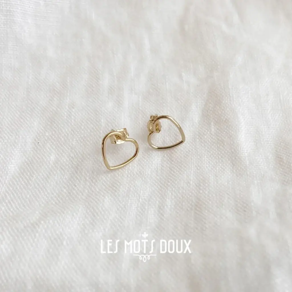 Boucles d'oreilles Je t'aime de tou mon coeur  Les Mots Doux