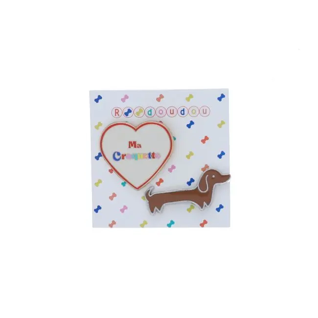 [LE-0230] Lot de 2 Pin's Teckel Coeur Croquette