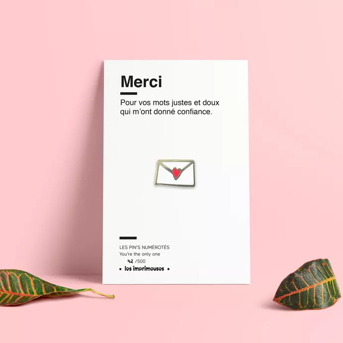 Pin's Lettre Merci Spécial fête fin d'année scolaire