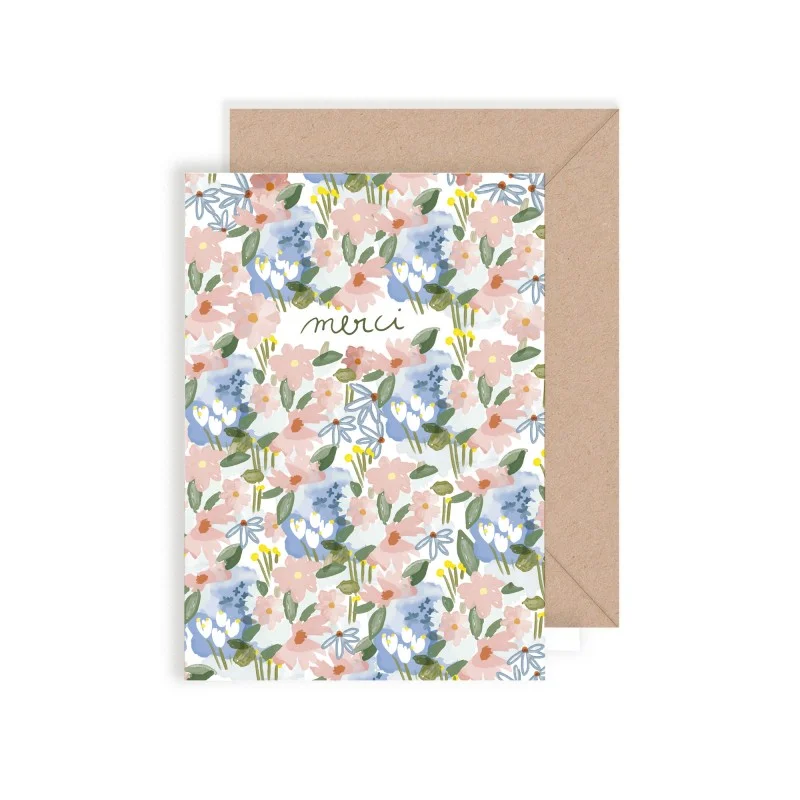 [MY-6444] Carte Double Merci, Parenthèse florale - My Lovely Thing