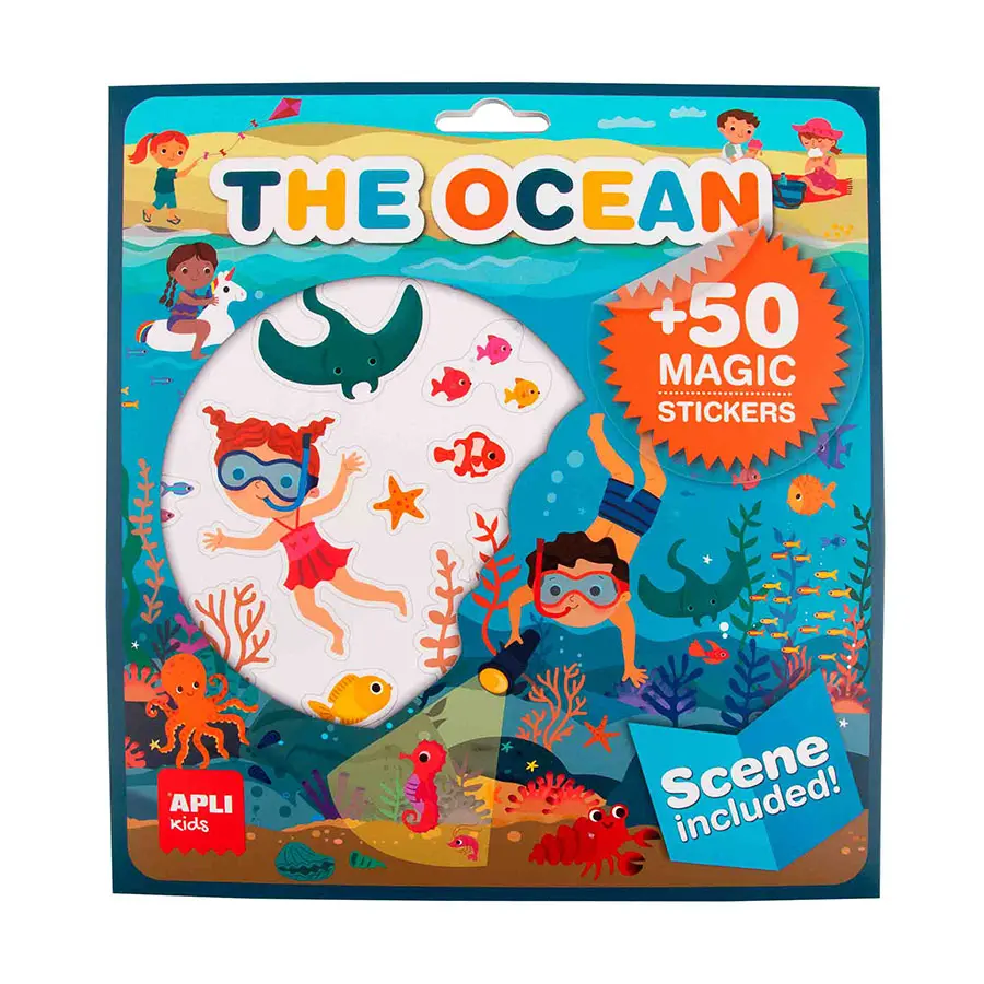 Jeu d'autocollants avec scène Océan