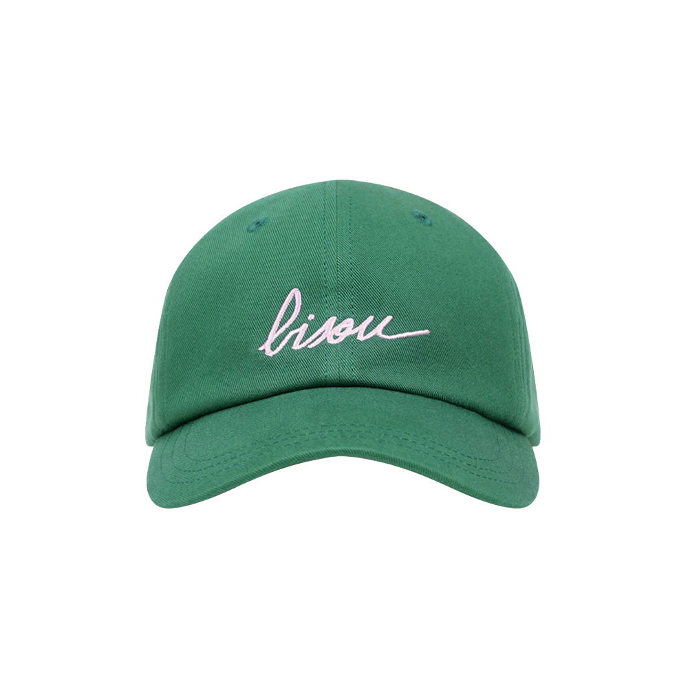 Casquette vert foncé Bisou brodé