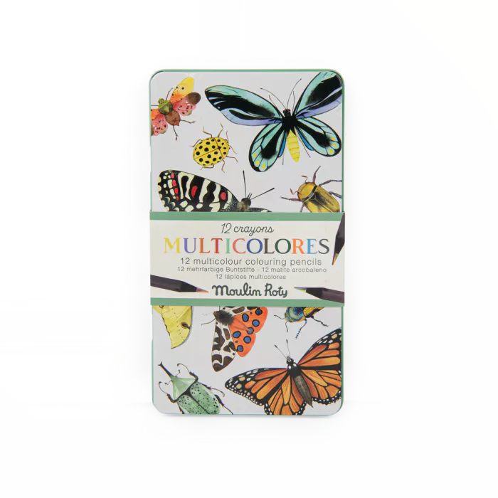 12 crayons de couleur multicolores Tout autour du monde