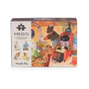 4 mini puzzles Une belle journée (4x12 pcs) Les Minouchkas