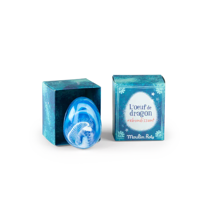 Oeuf de dragon rebondissant bleu Les Petites Merveilles