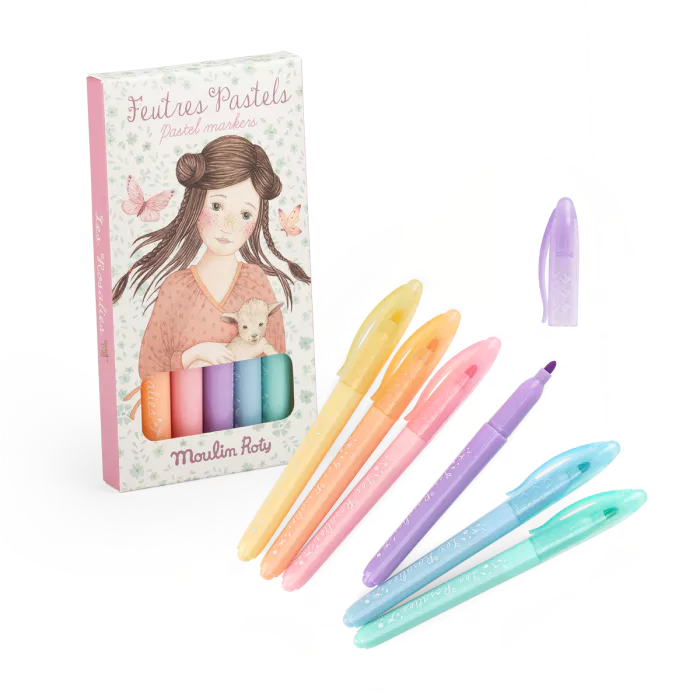 6 feutres pastels Les Rosalies Moulin Roly