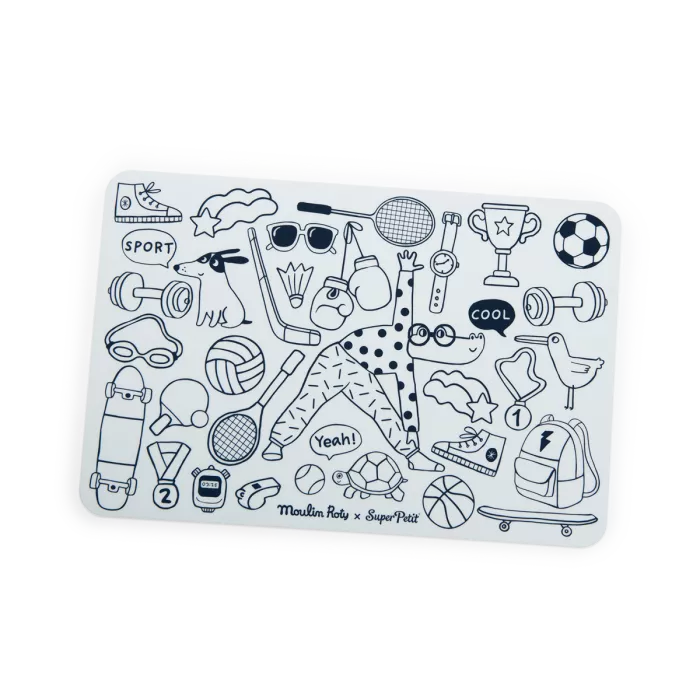 Mini set en silicone à colorier + 4 crayons Les Loufoques