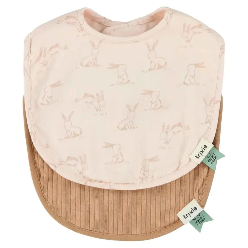 2 Bavoirs Nouveau-Né Rosy Rabbit Trixie