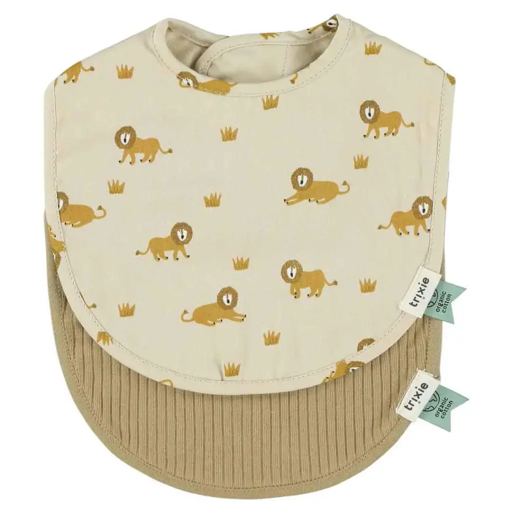 Bavoir nouveau-né en tissus Lively Lion (2 pcs.) Trixie