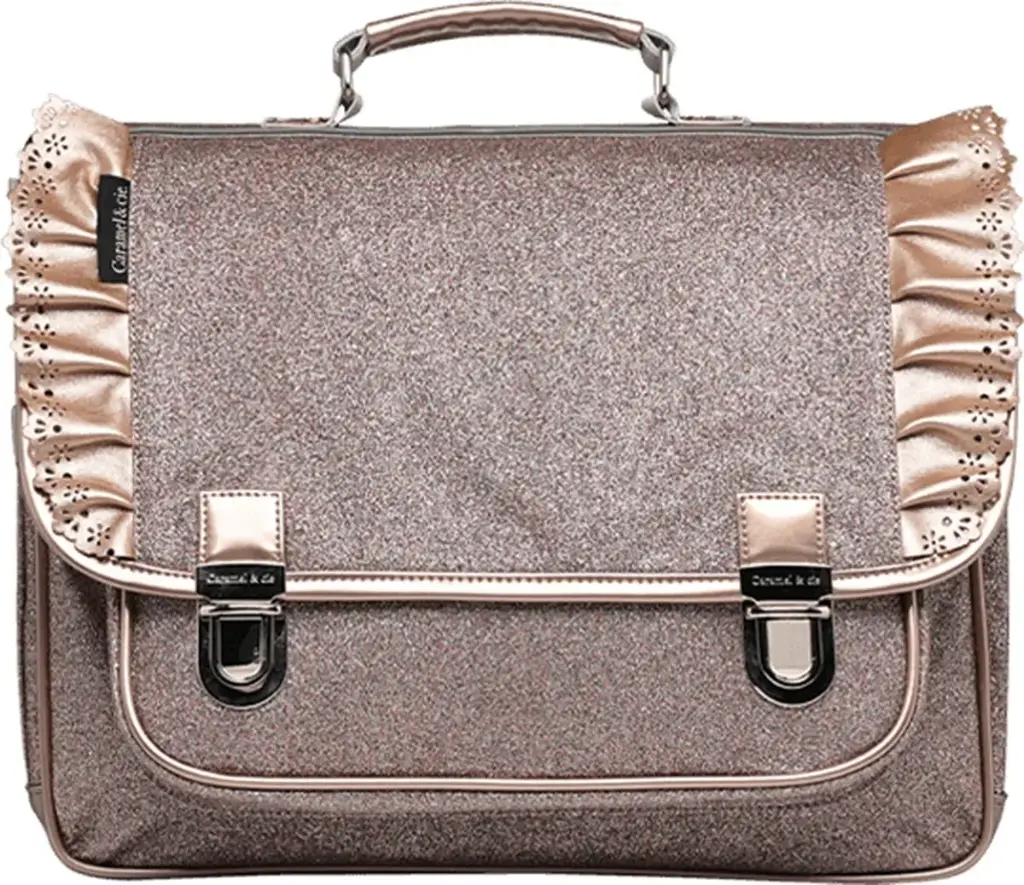 [CA-6771] Petit Cartable Froufrous Paillettes cuivre Caramel & Cie