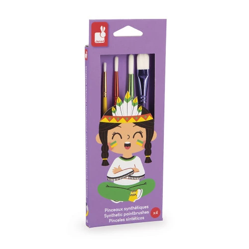 Kit de 4 pinceaux synthétiques Janod