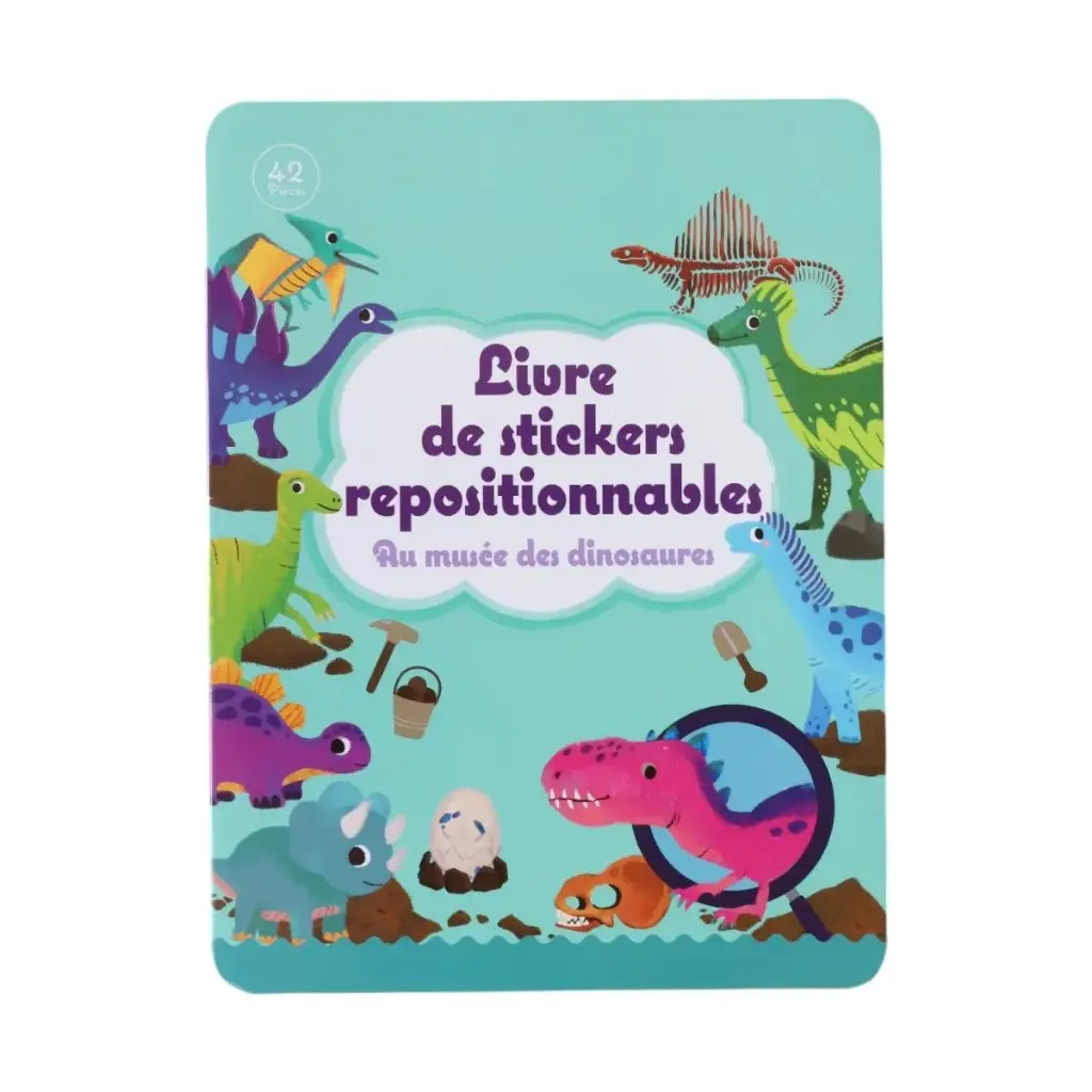 Livre de Stickers repositionnables Le musée des dinosaures