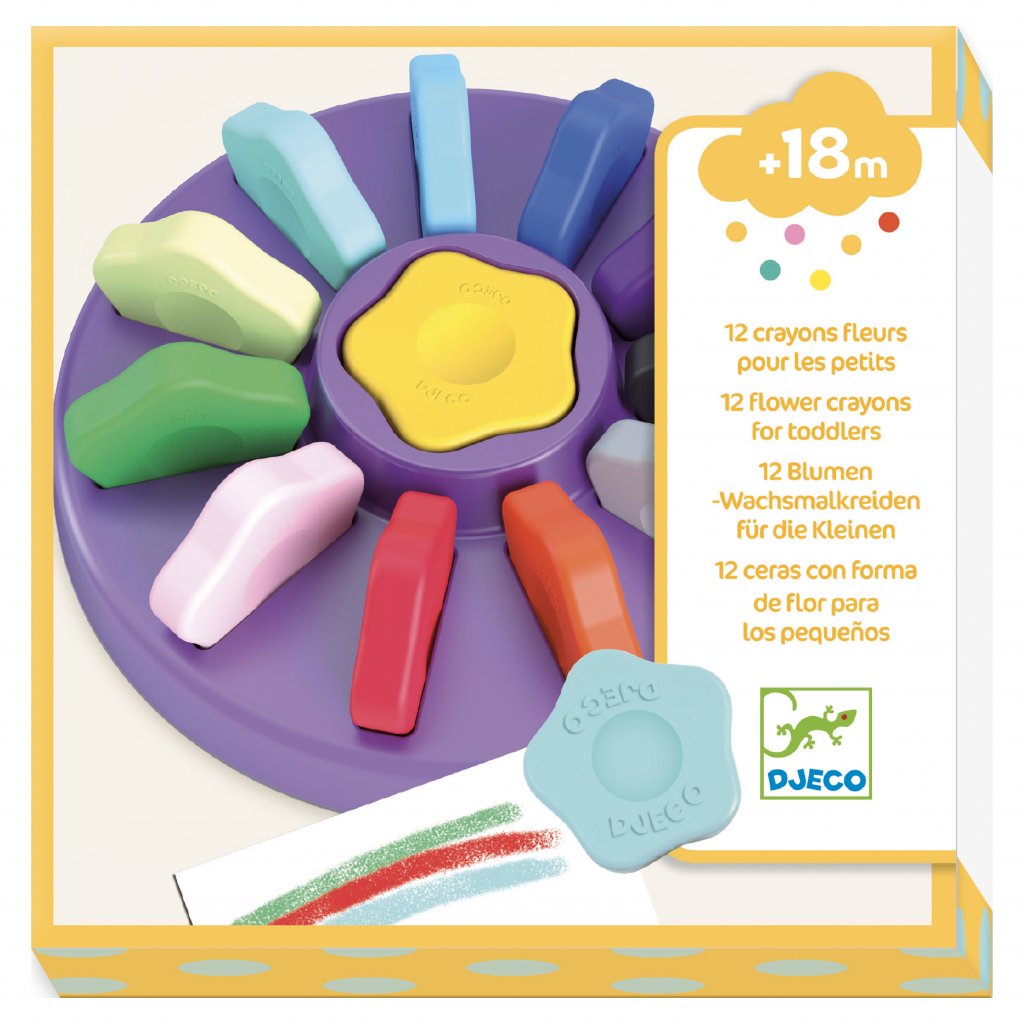 12 crayons fleurs
