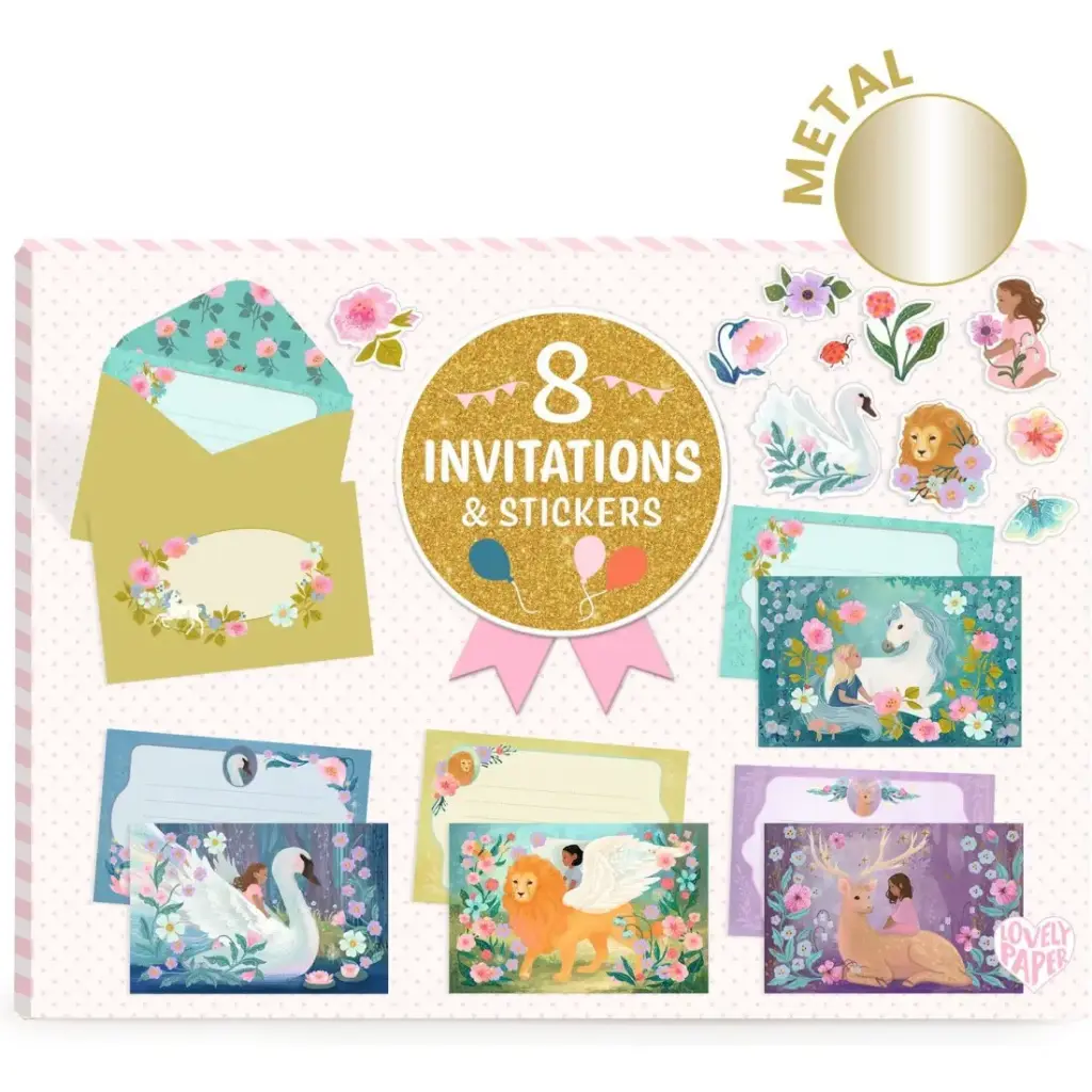 8 Invitations Créatures merveilleuses Djeco