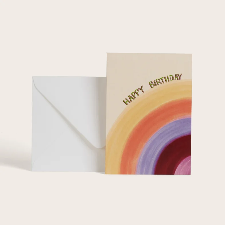 Carte Rainbow "Happy birthday" Season Paper